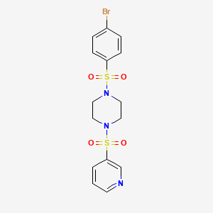 molecular formula C15H16BrN3O4S2 B7551459 1-(4-Bromophenyl)sulfonyl-4-pyridin-3-ylsulfonylpiperazine 