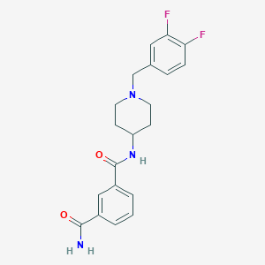 3-N-[1-[(3,4-difluorophenyl)methyl]piperidin-4-yl]benzene-1,3-dicarboxamide