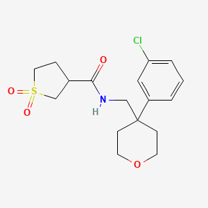 N-[[4-(3-chlorophenyl)oxan-4-yl]methyl]-1,1-dioxothiolane-3-carboxamide