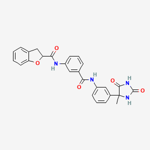 molecular formula C26H22N4O5 B7551526 N-[3-[[3-(4-methyl-2,5-dioxoimidazolidin-4-yl)phenyl]carbamoyl]phenyl]-2,3-dihydro-1-benzofuran-2-carboxamide 