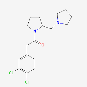 molecular formula C17H22Cl2N2O B7551565 1-[(3,4-Dichlorophenyl)acetyl]-2-(1-pyrrolidinylmethyl)pyrrolidine 