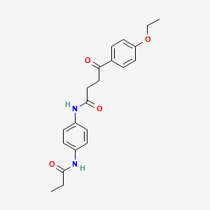 molecular formula C21H24N2O4 B7551568 4-(4-ethoxyphenyl)-4-oxo-N-[4-(propanoylamino)phenyl]butanamide 