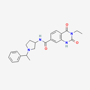 3-ethyl-2,4-dioxo-N-[1-(1-phenylethyl)pyrrolidin-3-yl]-1H-quinazoline-7-carboxamide