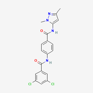 molecular formula C19H16Cl2N4O2 B7551583 3,5-dichloro-N-[4-[(2,5-dimethylpyrazol-3-yl)carbamoyl]phenyl]benzamide 