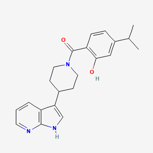 molecular formula C22H25N3O2 B7551592 (2-hydroxy-4-propan-2-ylphenyl)-[4-(1H-pyrrolo[2,3-b]pyridin-3-yl)piperidin-1-yl]methanone 