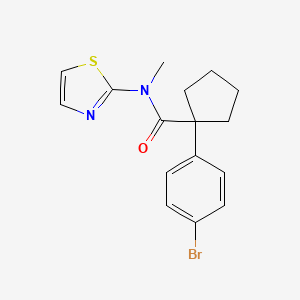 molecular formula C16H17BrN2OS B7551607 1-(4-bromophenyl)-N-methyl-N-(1,3-thiazol-2-yl)cyclopentane-1-carboxamide 