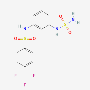 molecular formula C13H12F3N3O4S2 B7551644 N-[3-(sulfamoylamino)phenyl]-4-(trifluoromethyl)benzenesulfonamide 