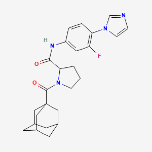 molecular formula C25H29FN4O2 B7551650 1-(adamantane-1-carbonyl)-N-(3-fluoro-4-imidazol-1-ylphenyl)pyrrolidine-2-carboxamide 