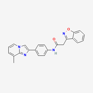 molecular formula C23H18N4O2 B7551678 2-(1,2-benzoxazol-3-yl)-N-[4-(8-methylimidazo[1,2-a]pyridin-2-yl)phenyl]acetamide 