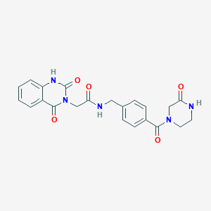 2-(2,4-dioxo-1H-quinazolin-3-yl)-N-[[4-(3-oxopiperazine-1-carbonyl)phenyl]methyl]acetamide