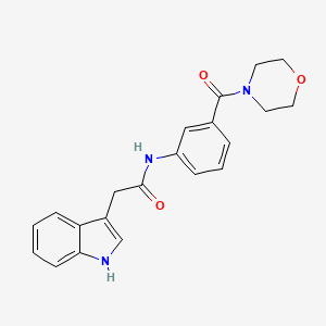 molecular formula C21H21N3O3 B7551738 2-(1H-indol-3-yl)-N-[3-(morpholine-4-carbonyl)phenyl]acetamide 