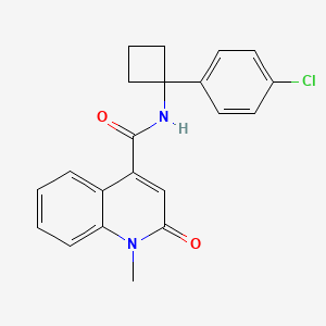 molecular formula C21H19ClN2O2 B7551762 N-[1-(4-chlorophenyl)cyclobutyl]-1-methyl-2-oxoquinoline-4-carboxamide 