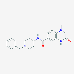 molecular formula C22H26N4O2 B7551771 N-(1-benzylpiperidin-4-yl)-1-methyl-3-oxo-2,4-dihydroquinoxaline-6-carboxamide 