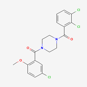 molecular formula C19H17Cl3N2O3 B7551815 [4-(5-Chloro-2-methoxybenzoyl)piperazin-1-yl]-(2,3-dichlorophenyl)methanone 