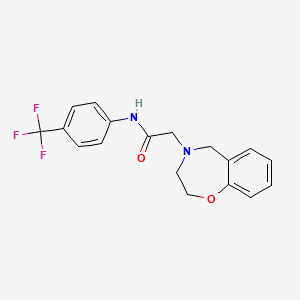 molecular formula C18H17F3N2O2 B7551841 2-(3,5-dihydro-2H-1,4-benzoxazepin-4-yl)-N-[4-(trifluoromethyl)phenyl]acetamide 