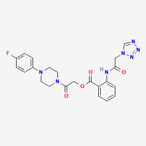 [2-[4-(4-Fluorophenyl)piperazin-1-yl]-2-oxoethyl] 2-[[2-(tetrazol-1-yl)acetyl]amino]benzoate