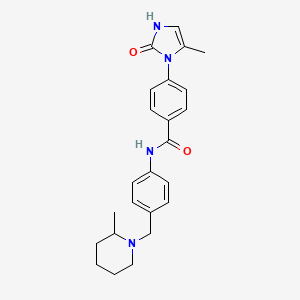 molecular formula C24H28N4O2 B7551853 4-(4-methyl-2-oxo-1H-imidazol-3-yl)-N-[4-[(2-methylpiperidin-1-yl)methyl]phenyl]benzamide 