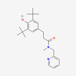 molecular formula C24H34N2O2 B7551860 3-(3,5-ditert-butyl-4-hydroxyphenyl)-N-methyl-N-(pyridin-2-ylmethyl)propanamide 