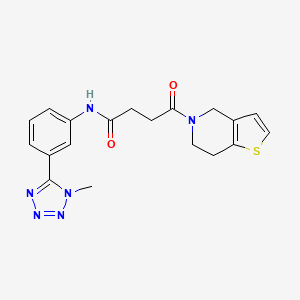 molecular formula C19H20N6O2S B7551864 4-(6,7-dihydro-4H-thieno[3,2-c]pyridin-5-yl)-N-[3-(1-methyltetrazol-5-yl)phenyl]-4-oxobutanamide 