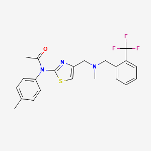 molecular formula C22H22F3N3OS B7551887 N-(4-methylphenyl)-N-[4-[[methyl-[[2-(trifluoromethyl)phenyl]methyl]amino]methyl]-1,3-thiazol-2-yl]acetamide 
