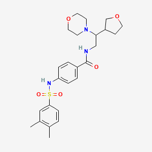 4-[(3,4-dimethylphenyl)sulfonylamino]-N-[2-morpholin-4-yl-2-(oxolan-3-yl)ethyl]benzamide