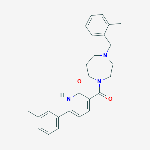 6-(3-methylphenyl)-3-[4-[(2-methylphenyl)methyl]-1,4-diazepane-1-carbonyl]-1H-pyridin-2-one