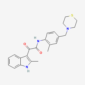 molecular formula C23H25N3O2S B7551934 2-(2-methyl-1H-indol-3-yl)-N-[2-methyl-4-(thiomorpholin-4-ylmethyl)phenyl]-2-oxoacetamide 