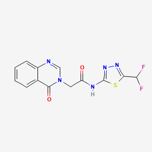 molecular formula C13H9F2N5O2S B7551942 N-[5-(difluoromethyl)-1,3,4-thiadiazol-2-yl]-2-(4-oxoquinazolin-3-yl)acetamide 