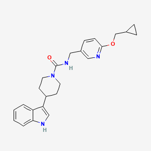 molecular formula C24H28N4O2 B7551965 N-[[6-(cyclopropylmethoxy)pyridin-3-yl]methyl]-4-(1H-indol-3-yl)piperidine-1-carboxamide 
