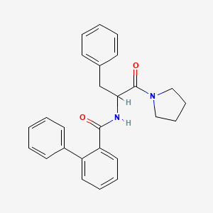 molecular formula C26H26N2O2 B7551968 N-(1-oxo-3-phenyl-1-pyrrolidin-1-ylpropan-2-yl)-2-phenylbenzamide 