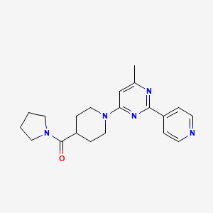 molecular formula C20H25N5O B7551976 [1-(6-Methyl-2-pyridin-4-ylpyrimidin-4-yl)piperidin-4-yl]-pyrrolidin-1-ylmethanone 