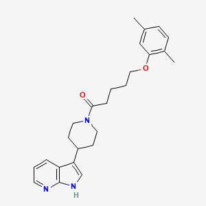 molecular formula C25H31N3O2 B7551985 5-(2,5-dimethylphenoxy)-1-[4-(1H-pyrrolo[2,3-b]pyridin-3-yl)piperidin-1-yl]pentan-1-one 
