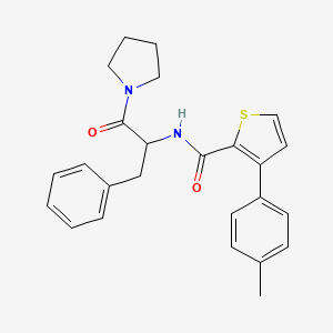 molecular formula C25H26N2O2S B7551988 3-(4-methylphenyl)-N-(1-oxo-3-phenyl-1-pyrrolidin-1-ylpropan-2-yl)thiophene-2-carboxamide 