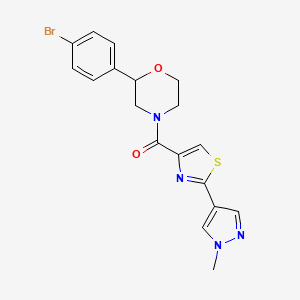 [2-(4-Bromophenyl)morpholin-4-yl]-[2-(1-methylpyrazol-4-yl)-1,3-thiazol-4-yl]methanone