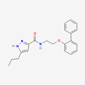 molecular formula C21H23N3O2 B7552008 N-[2-(2-phenylphenoxy)ethyl]-5-propyl-1H-pyrazole-3-carboxamide 