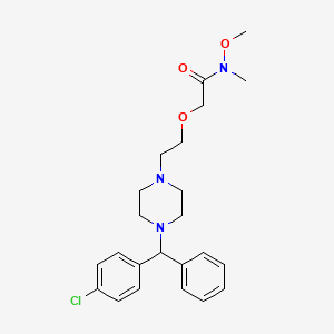 molecular formula C23H30ClN3O3 B7552020 2-[2-[4-[(4-chlorophenyl)-phenylmethyl]piperazin-1-yl]ethoxy]-N-methoxy-N-methylacetamide 