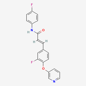 molecular formula C20H14F2N2O2 B7552026 (E)-N-(4-fluorophenyl)-3-(3-fluoro-4-pyridin-3-yloxyphenyl)prop-2-enamide 