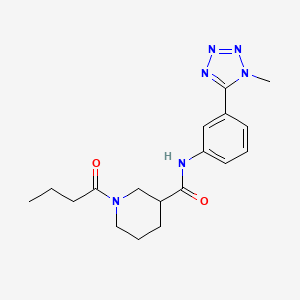 molecular formula C18H24N6O2 B7552039 1-butanoyl-N-[3-(1-methyltetrazol-5-yl)phenyl]piperidine-3-carboxamide 