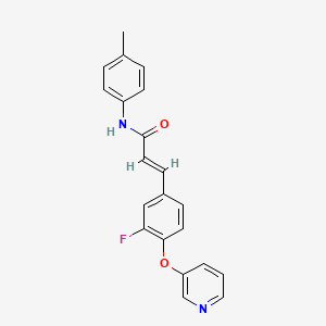 molecular formula C21H17FN2O2 B7552065 (E)-3-(3-fluoro-4-pyridin-3-yloxyphenyl)-N-(4-methylphenyl)prop-2-enamide 