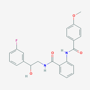 molecular formula C23H21FN2O4 B7552074 N-[2-(3-fluorophenyl)-2-hydroxyethyl]-2-[(4-methoxybenzoyl)amino]benzamide 