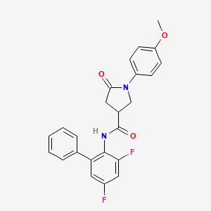 molecular formula C24H20F2N2O3 B7552091 N-(2,4-difluoro-6-phenylphenyl)-1-(4-methoxyphenyl)-5-oxopyrrolidine-3-carboxamide 