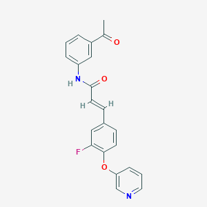 molecular formula C22H17FN2O3 B7552109 (E)-N-(3-acetylphenyl)-3-(3-fluoro-4-pyridin-3-yloxyphenyl)prop-2-enamide 