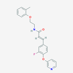 molecular formula C23H21FN2O3 B7552134 (E)-3-(3-fluoro-4-pyridin-3-yloxyphenyl)-N-[2-(2-methylphenoxy)ethyl]prop-2-enamide 