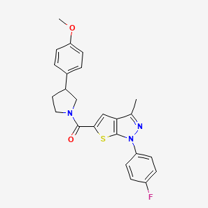 molecular formula C24H22FN3O2S B7552138 [1-(4-Fluorophenyl)-3-methylthieno[2,3-c]pyrazol-5-yl]-[3-(4-methoxyphenyl)pyrrolidin-1-yl]methanone 