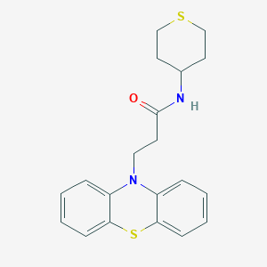 molecular formula C20H22N2OS2 B7552150 3-phenothiazin-10-yl-N-(thian-4-yl)propanamide 