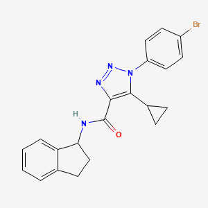 molecular formula C21H19BrN4O B7552154 1-(4-bromophenyl)-5-cyclopropyl-N-(2,3-dihydro-1H-inden-1-yl)triazole-4-carboxamide 