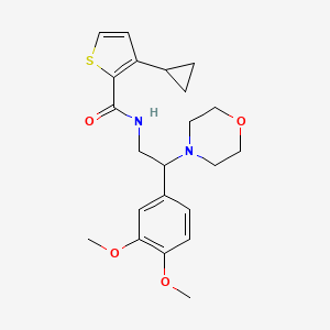 molecular formula C22H28N2O4S B7552188 3-cyclopropyl-N-[2-(3,4-dimethoxyphenyl)-2-morpholin-4-ylethyl]thiophene-2-carboxamide 