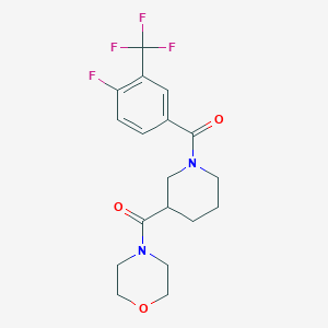molecular formula C18H20F4N2O3 B7552196 [1-[4-Fluoro-3-(trifluoromethyl)benzoyl]piperidin-3-yl]-morpholin-4-ylmethanone 