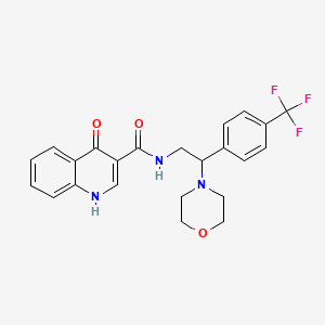 molecular formula C23H22F3N3O3 B7552213 N-[2-morpholin-4-yl-2-[4-(trifluoromethyl)phenyl]ethyl]-4-oxo-1H-quinoline-3-carboxamide 