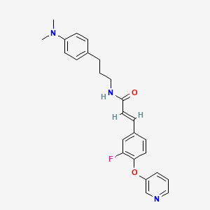 molecular formula C25H26FN3O2 B7552215 (E)-N-[3-[4-(dimethylamino)phenyl]propyl]-3-(3-fluoro-4-pyridin-3-yloxyphenyl)prop-2-enamide 